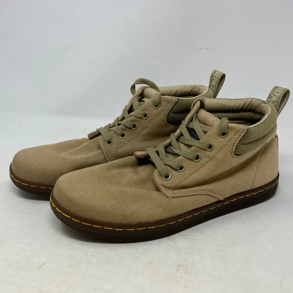 Dr. Martens Maleke Mens 9 Tan Canvas Chukka Boots Mid Top Sand 20500270